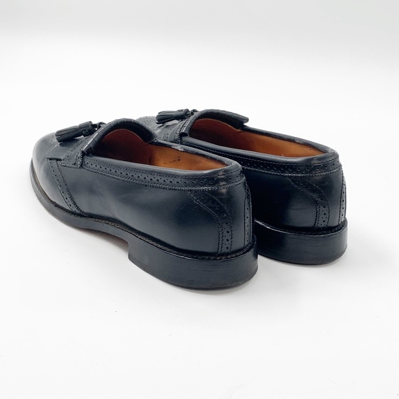 *SOLD* Allen Edmonds Bridgeton Mens Size 9 Shoes Loafers Black Leather Kiltie - Picture 7 of 14